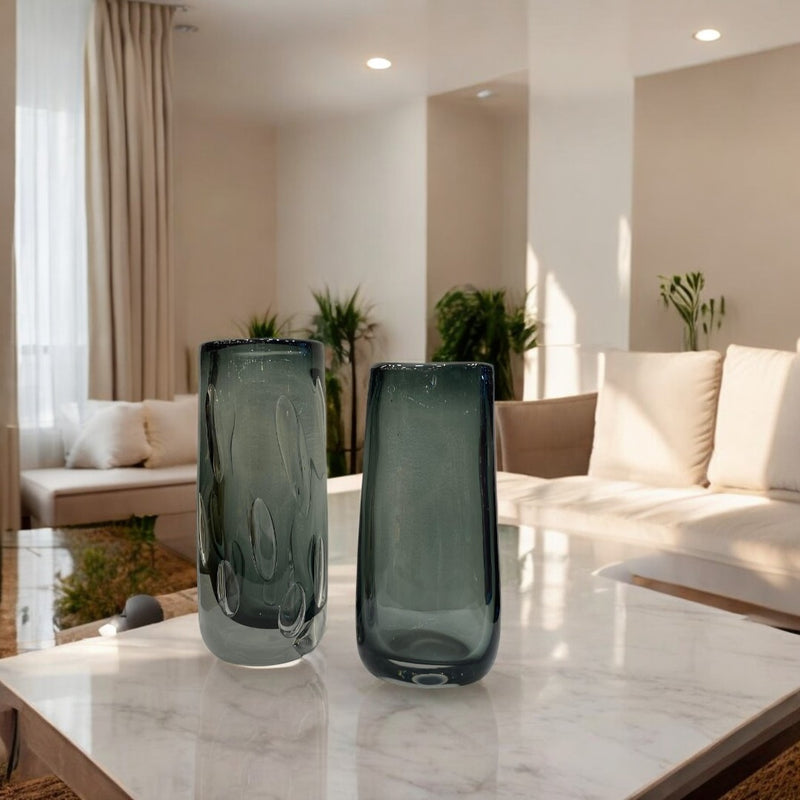 Luxury Grey Gradient Glass Vases