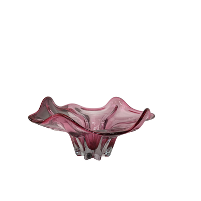 Ruby Murano-Style Art Glass Centerpiece Bowl
