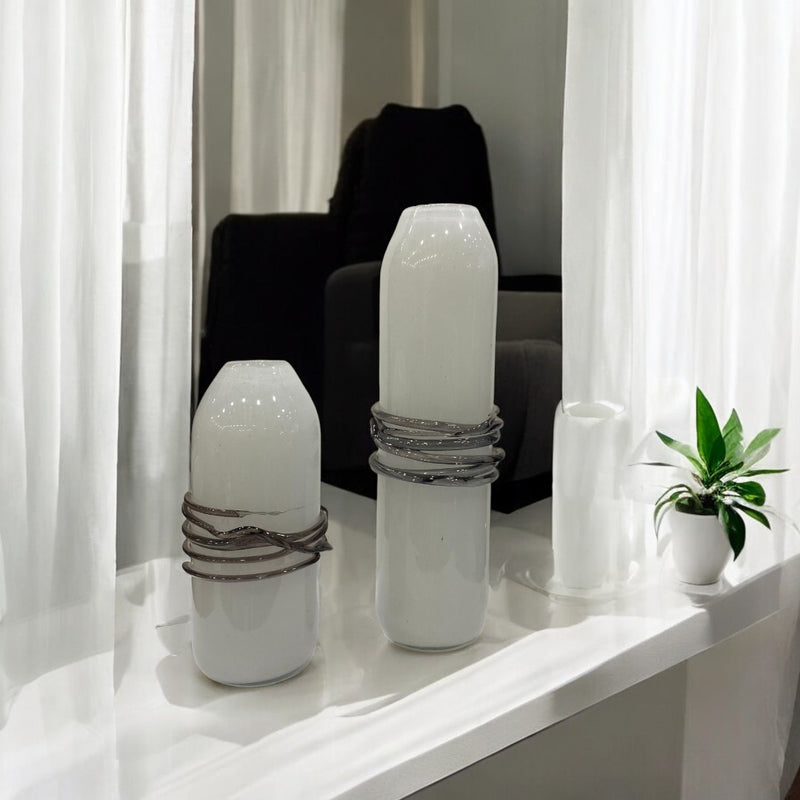 Modern Artisan Heavy Glass Vases