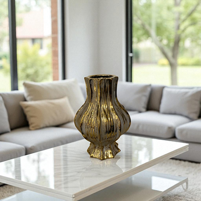 Golden Radiance Decorative Vases