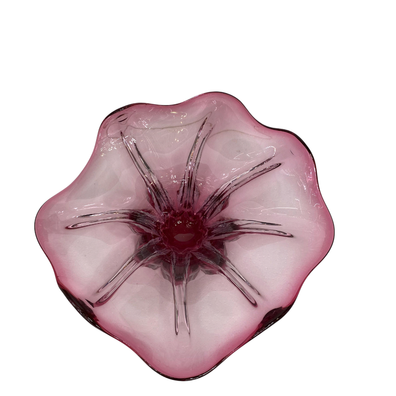 Ruby Murano-Style Art Glass Centerpiece Bowl