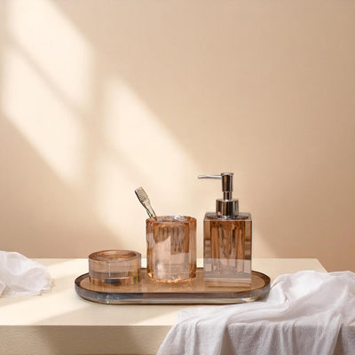 Golden Amber Crystal Luxury Bath Set