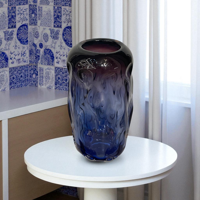 Twilight Horizon Art Glass Vase Pair