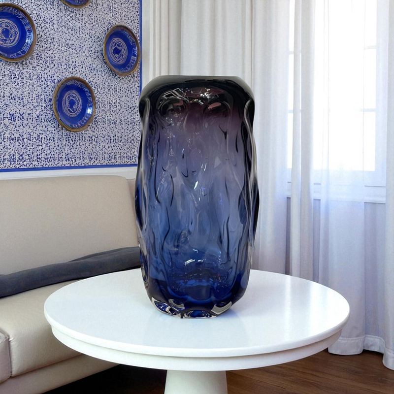 Twilight Horizon Art Glass Vase Pair