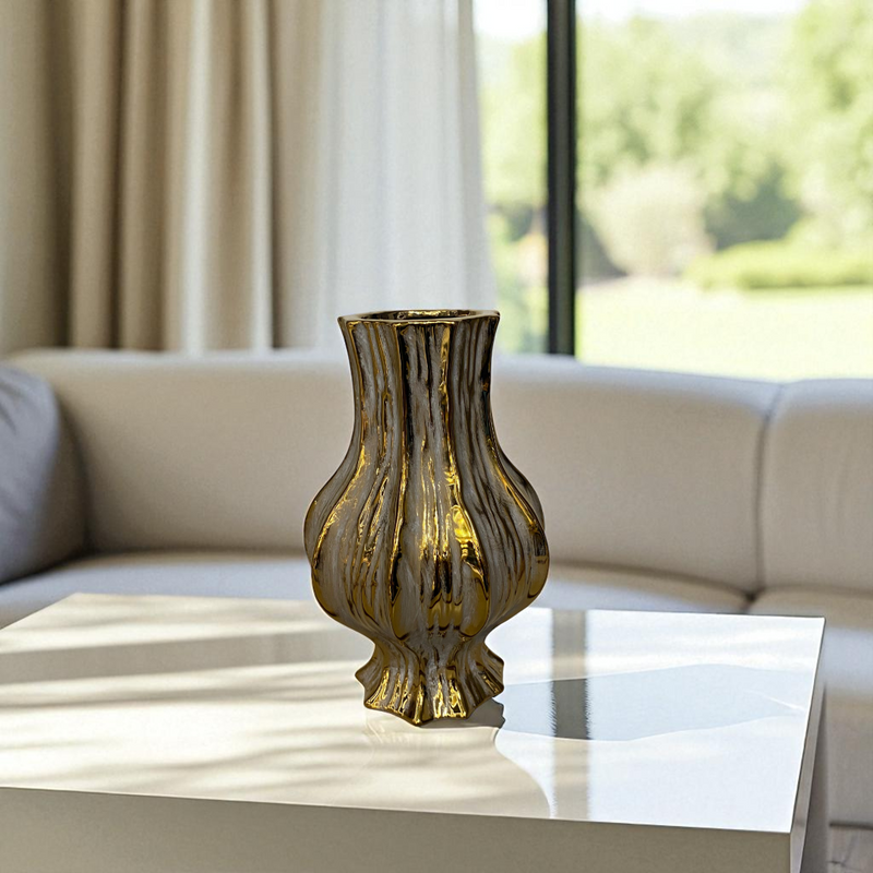 Golden Radiance Decorative Vases