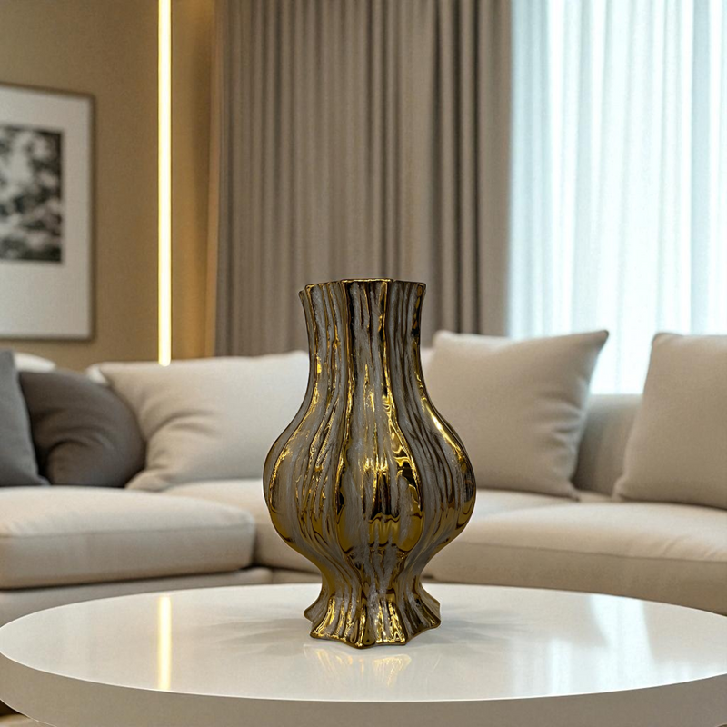 Golden Radiance Decorative Vases