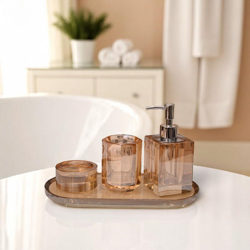 Golden Amber Crystal Luxury Bath Set