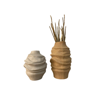 Wavy Textured Ceramic Vase