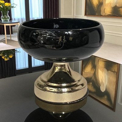 Ebony Elegance Pedestal Compote Bowls (Pair)
