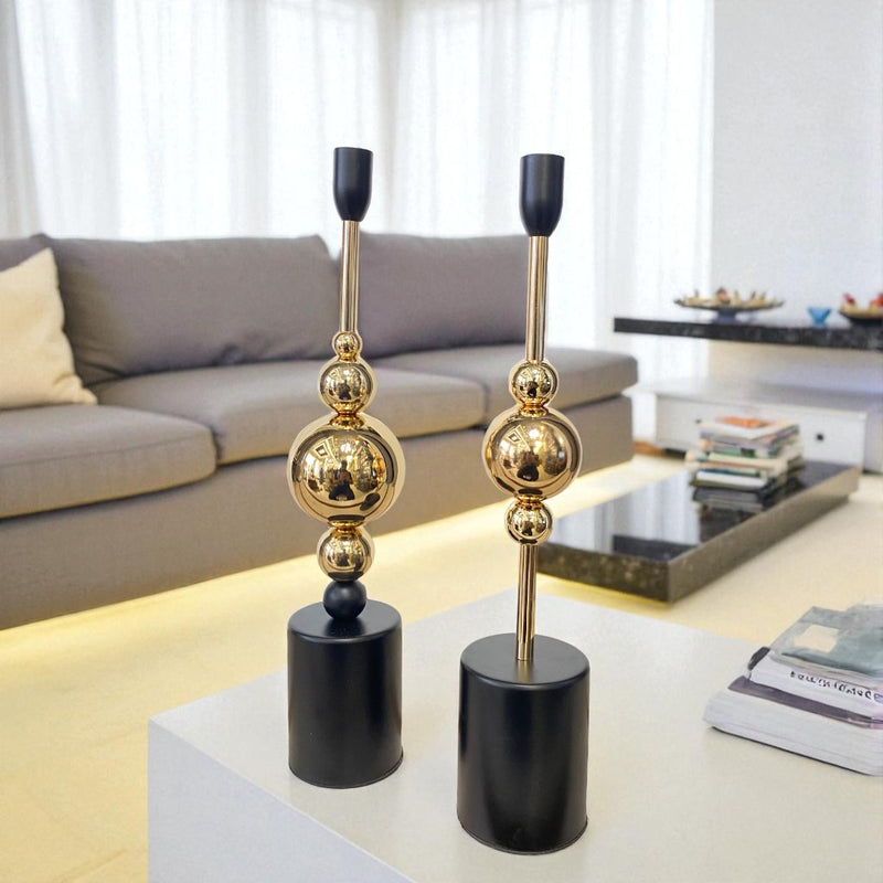 Elysian Gold Candle Stands Set