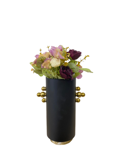 Aurelia Black & Gold Metallic Vase