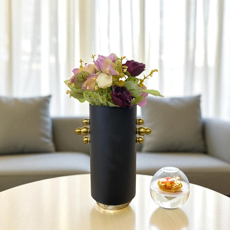 Aurelia Black & Gold Metallic Vase