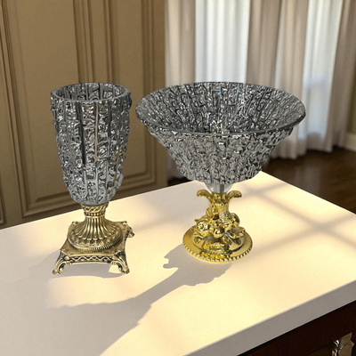 Pair of Cut-Glass Murano Bowls