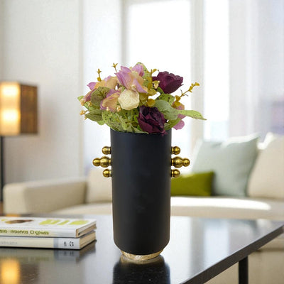 Aurelia Black & Gold Metallic Vase