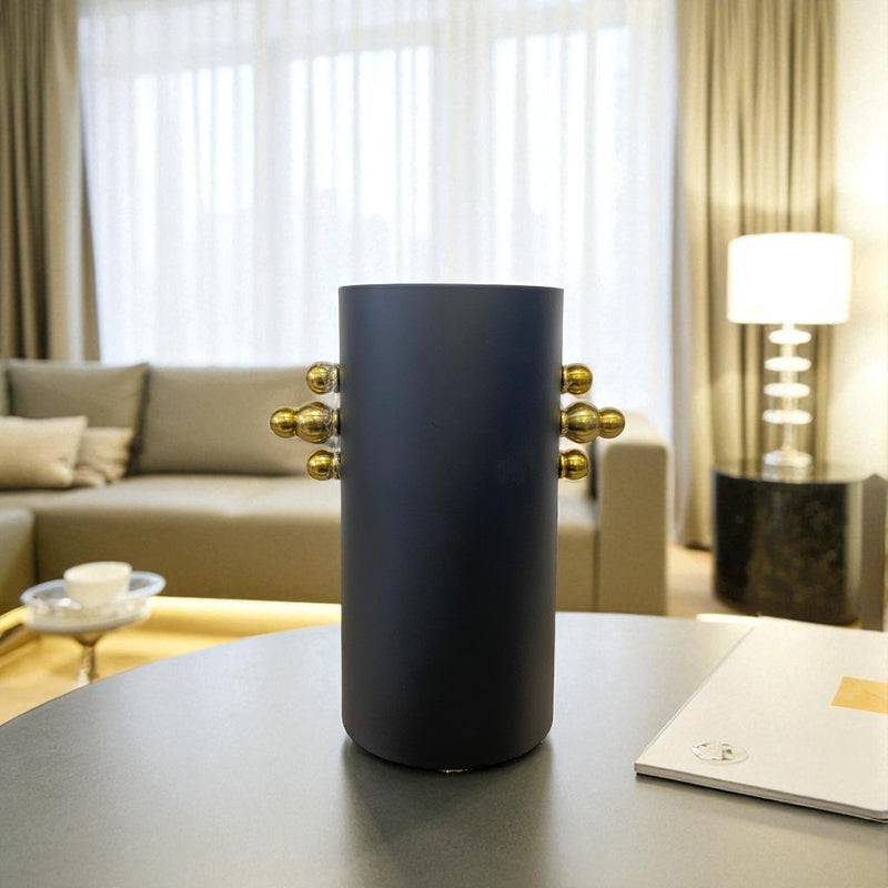 Aurelia Black & Gold Metallic Vase