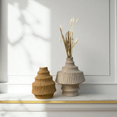 Tiered Textured Ceramic Vase