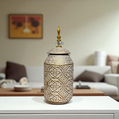 Imperial White-Gold Ceramic Jars