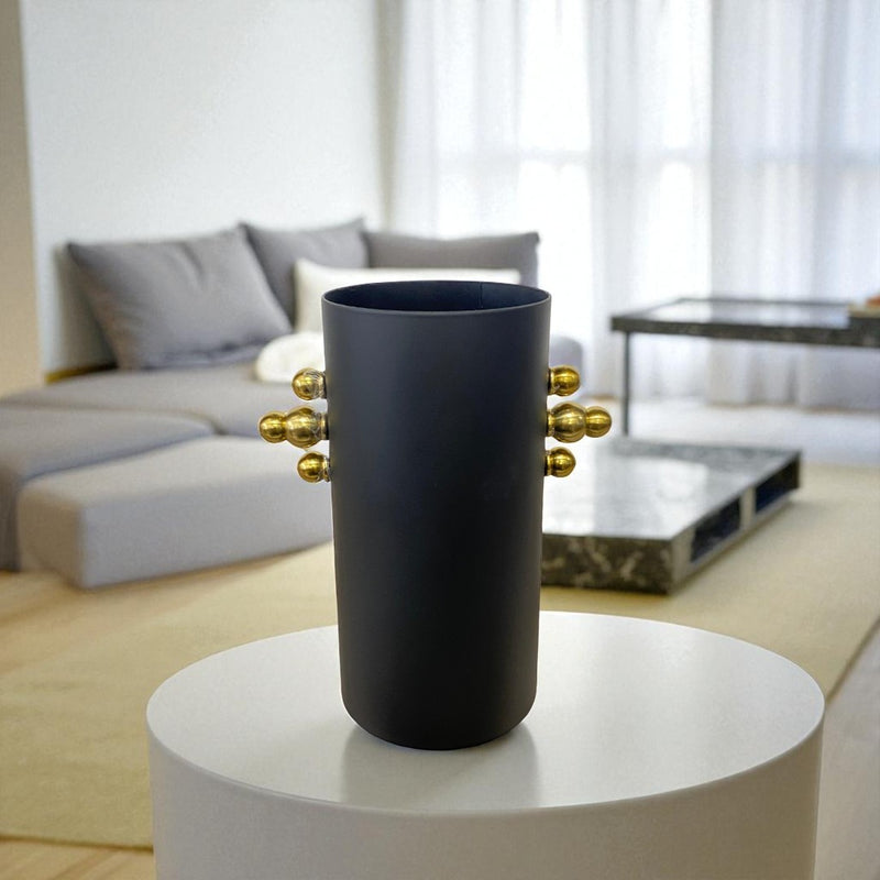 Aurelia Black & Gold Metallic Vase
