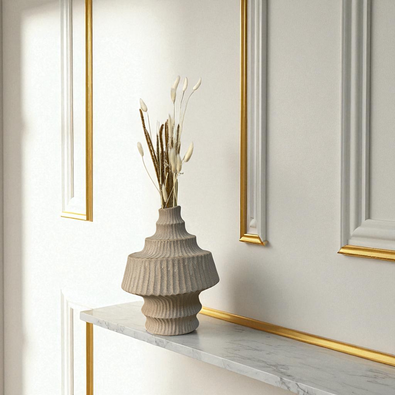 Tiered Textured Ceramic Vase