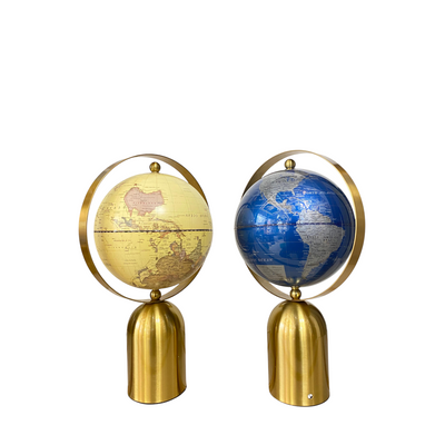 Twin Orbit Brass Decorative Globes