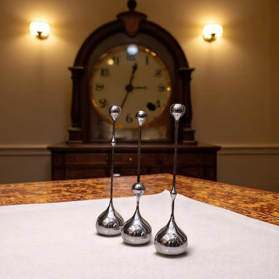 Silveria Metallic Candle Holder Set