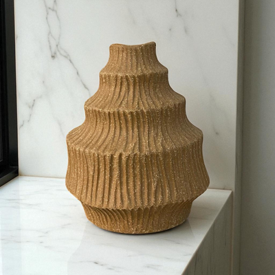 Tiered Textured Ceramic Vase