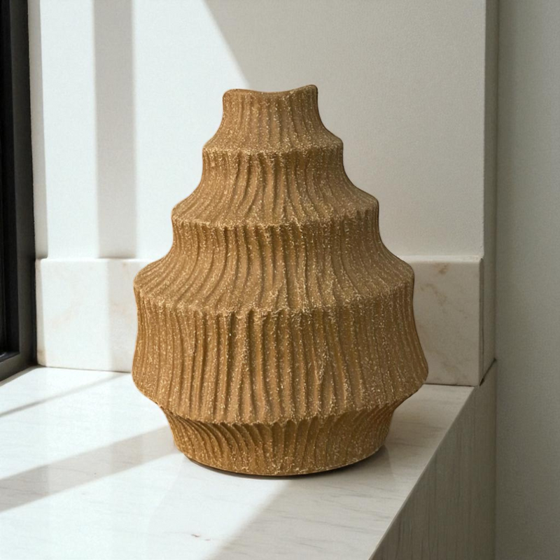 Tiered Textured Ceramic Vase