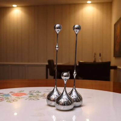Silveria Metallic Candle Holder Set