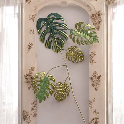 Metallic Green Leaf Wall Art