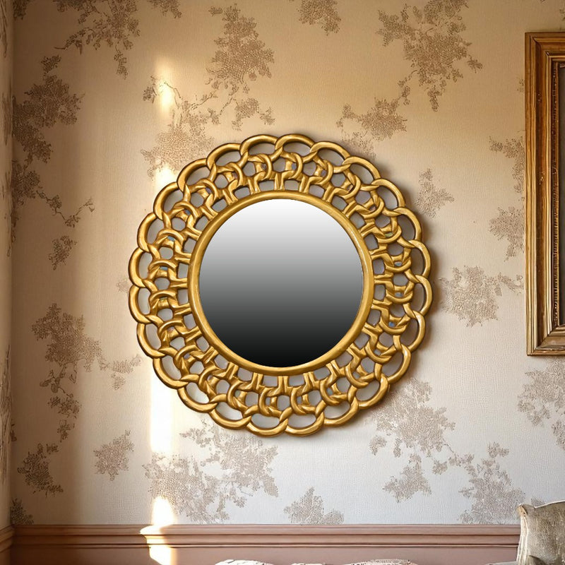 Heavy Fiber Circular Frame Wall Mirror