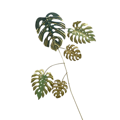 Metallic Green Leaf Wall Art