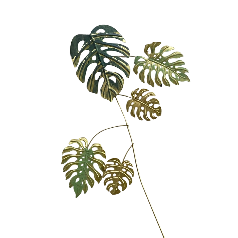 Metallic Green Leaf Wall Art