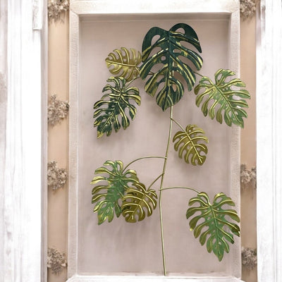 Metallic Green Leaf Wall Art