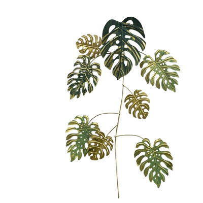 Metallic Green Leaf Wall Art