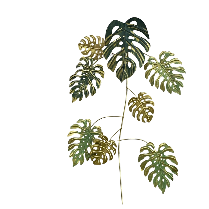 Metallic Green Leaf Wall Art