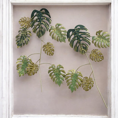 Metallic Green Leaf Wall Art