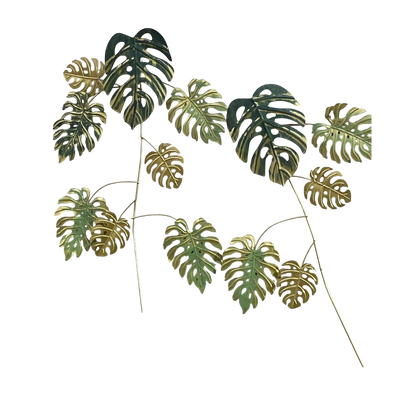 Metallic Green Leaf Wall Art