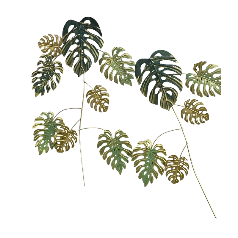 Metallic Green Leaf Wall Art