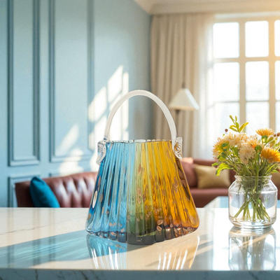 Glass Elegance Handbag-Inspired Decorative Sculptures