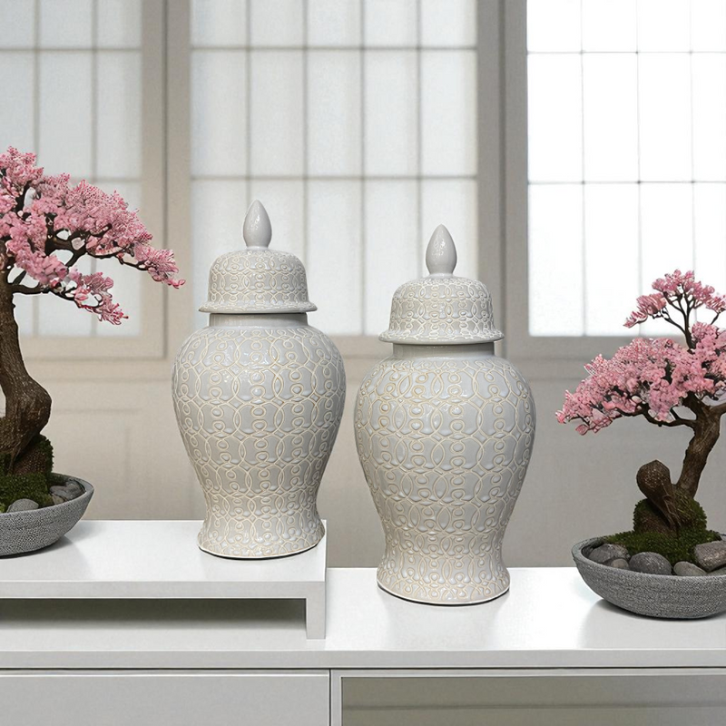 Classic White Modern Ceramic Urns
