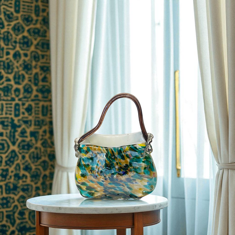 Glass Elegance Handbag-Inspired Decorative Sculptures