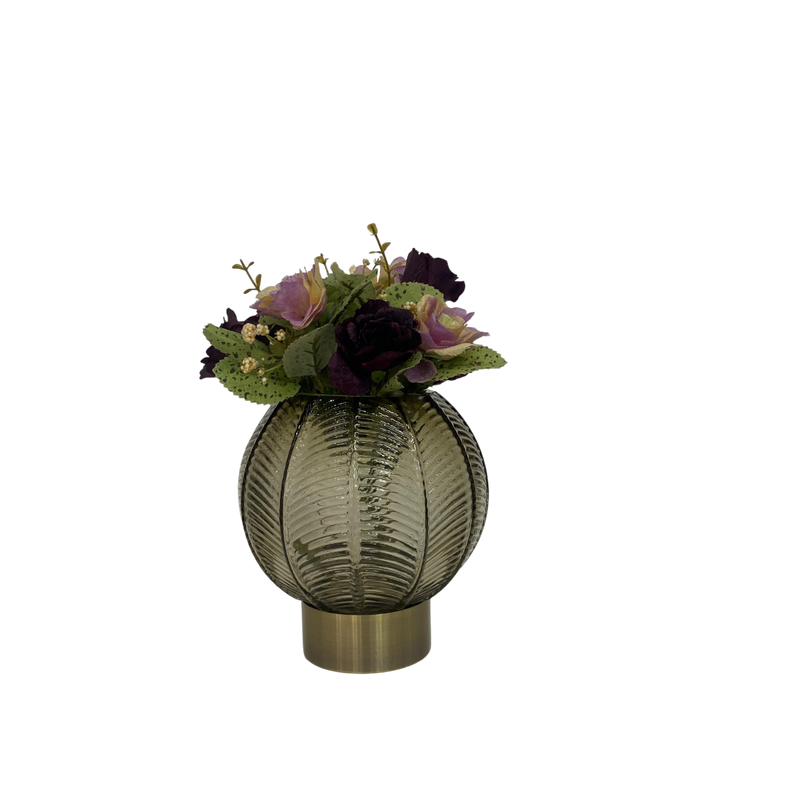 Slate Elegance Grey Glass Vase