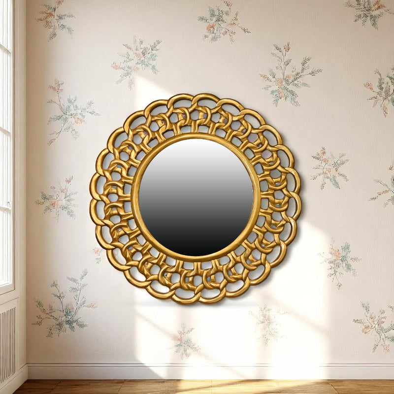 Heavy Fiber Circular Frame Wall Mirror