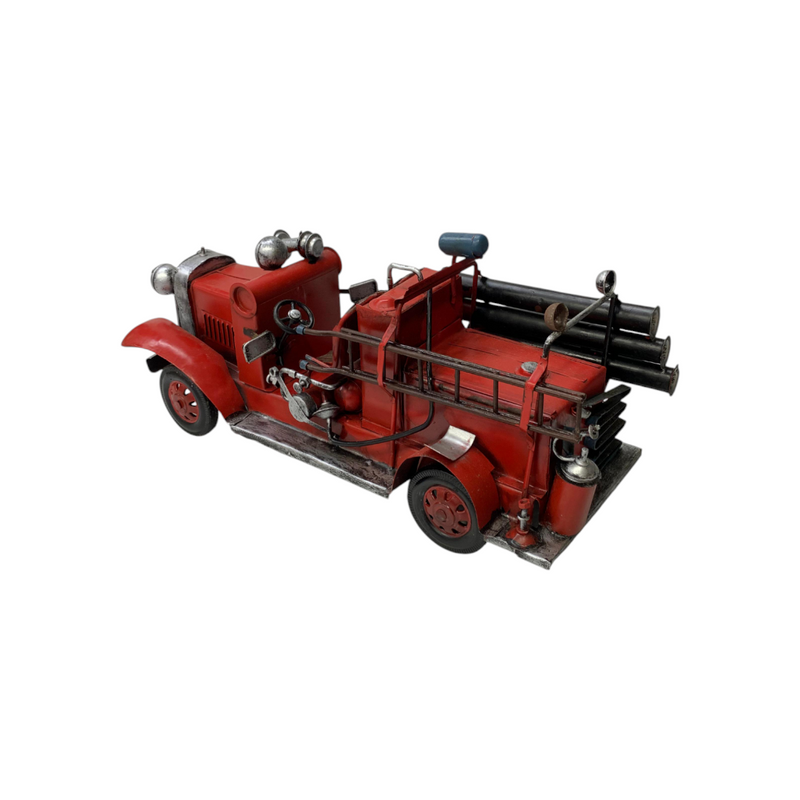 Metallic Vintage Fire Truck Model