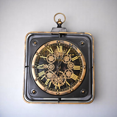 Chrono Square Geared Wall Clock