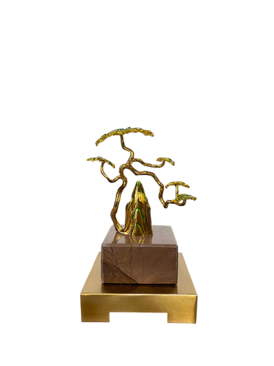 Miniature Bonsai Brass Tree Decor