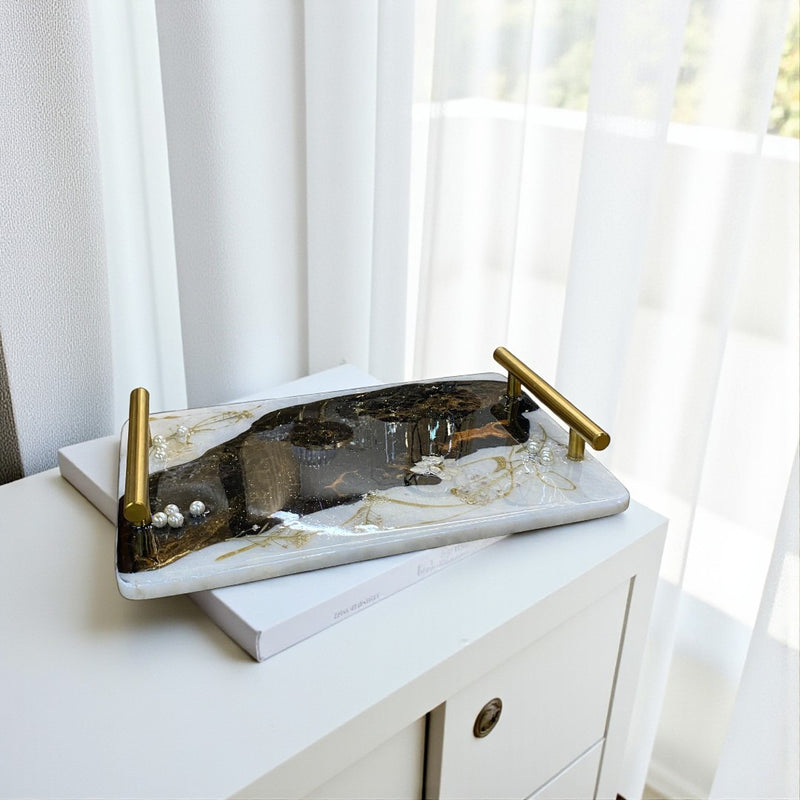 Rectangular Resin-Art Decorative Tray