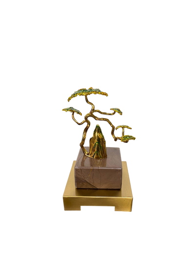 Miniature Bonsai Brass Tree Decor