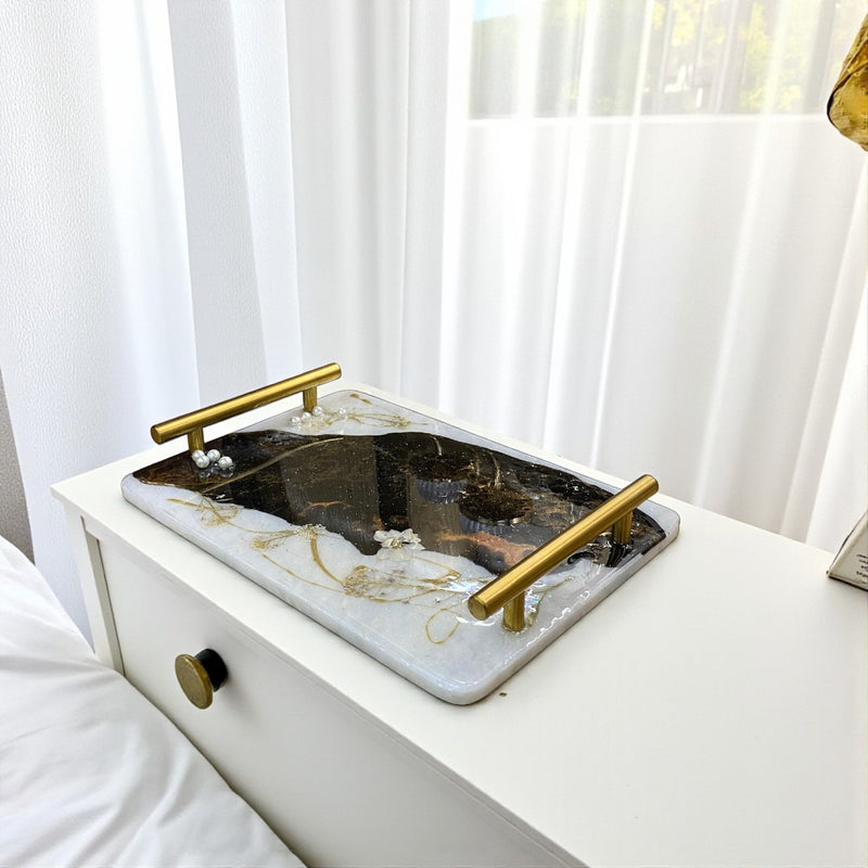 Rectangular Resin-Art Decorative Tray