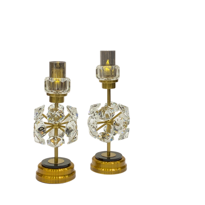 Imperial Crystal Brass Candle Holders